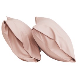 LCBD Cooling Pillow Cases Standard Size Set of 2 - Rayon Derived from Bamboo, Lotus Pink Bamboo Cooling Pillow Cases Covers for Hot Sleepers, Soft 20x26 inch Bamboo Pillowcases with Envelope Closure