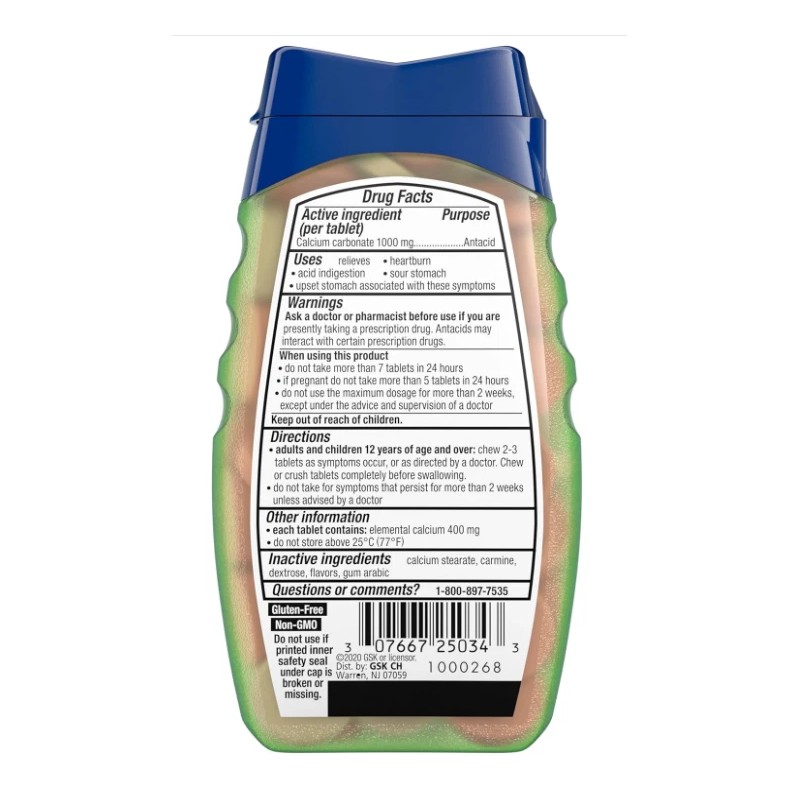 TUMS Naturals Ultra Strength Antacid, Black Cherry & Watermelon -