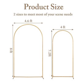 Toolterritary Metal Arch Backdrop Stand and Cover Set, 8FT, 7.2FT Party Backdrop, Easy to Assemble, Backdrop Stand for Parties, Birthday, Baby Shower