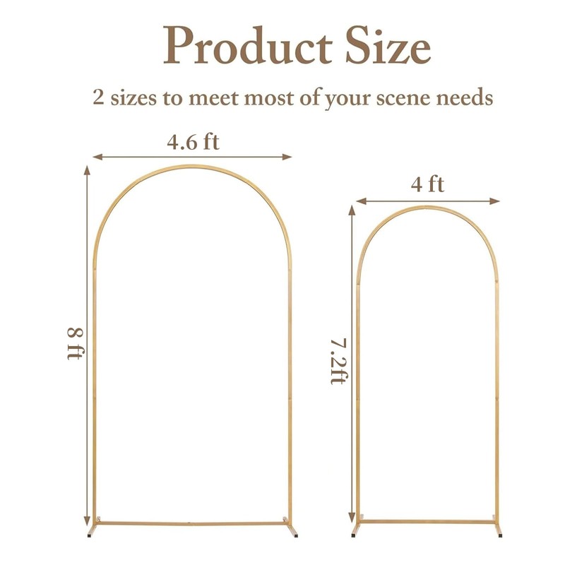 Toolterritary Metal Arch Backdrop Stand and Cover Set, 8FT, 7.2FT