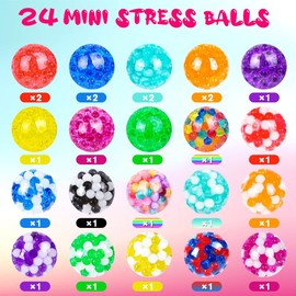 JOISHOP 24pcs Stress Balls, Small Squishy Balls Squeeze Fidget Balls for Adults Stress Relief Party Favors Gifts