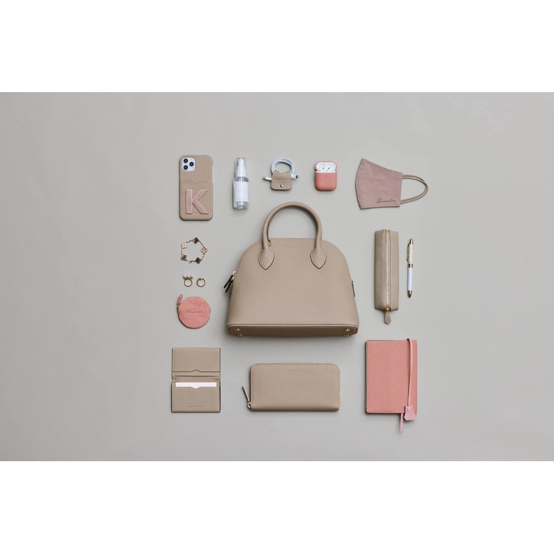 Bonaventura Round Coin Case Shrink Leather, azare pink