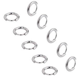 UNICRAFTALE Hand-polished hoop earrings, 10 pairs, 12 mm, stainless steel, hypoallergenic hoop earrings, 0.7 mm, pin, stainless steel, colour earwires, components for DIY earrings, jewellery making