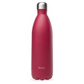QWETCH Qwetch - Raspberry 1L Thermos Flask - Stainless Steel Bottle - 24 Hours Hot and Cold - Waterproof, BPA Free and Reusable