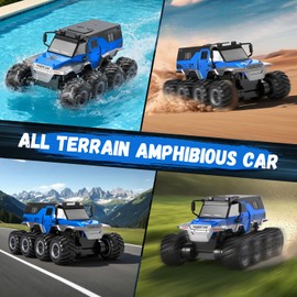 PAISHENKEJI Remote Control Car RC Car：- 8WD RC Truck Toy Cars 20km/h Amphibious Off-Road Remote Control Truck 2.4GHz Drift Crawler 360°Rotating for 3-14 years Boys and Adult Birthday Chirstmas Gift