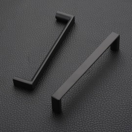 KNOKLOCK 10 Pack 5 Inch(128mm) Kitchen Cabinet Handles Matte Black Cabinet Pulls Kitchen Cabinet Hardware Drawer Pulls for Dresser Cupboard Wardrobe