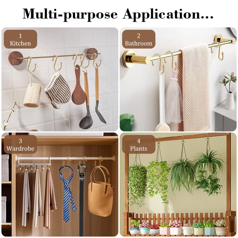 EleCharm Shower Curtain Hooks, Set of 12 Rust Proof S