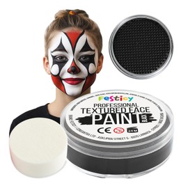 Festicy Professional Theatre Make-Up, Black, 40 g Including Sponge, Carnival Make-Up 2025, EN 71-3 & Reach Certified, Carnival Make-Up Children for at Least 60 Faces, Carnival Make-Up Black