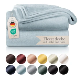 Blumtal Cuddly Fluffy Blanket, Oeko-Tex Certified Fleece Blanket, 130 x 150 cm, Blanket 130 x 150 cm, Couch Blanket as Home and Cuddly Blanket, Fluffy Blanket, Cuddly Blanket, 130 x 150 cm, Light Blue