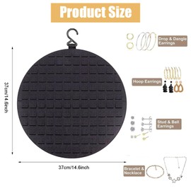 ERFGT Hanging Earrings Storage Bags Made of Felt, Earring Storage Wall, Earring Storage, Earring Storage, Wall Hanging, Earring Holder for Women, Holds up to 150 Pairs (Black)