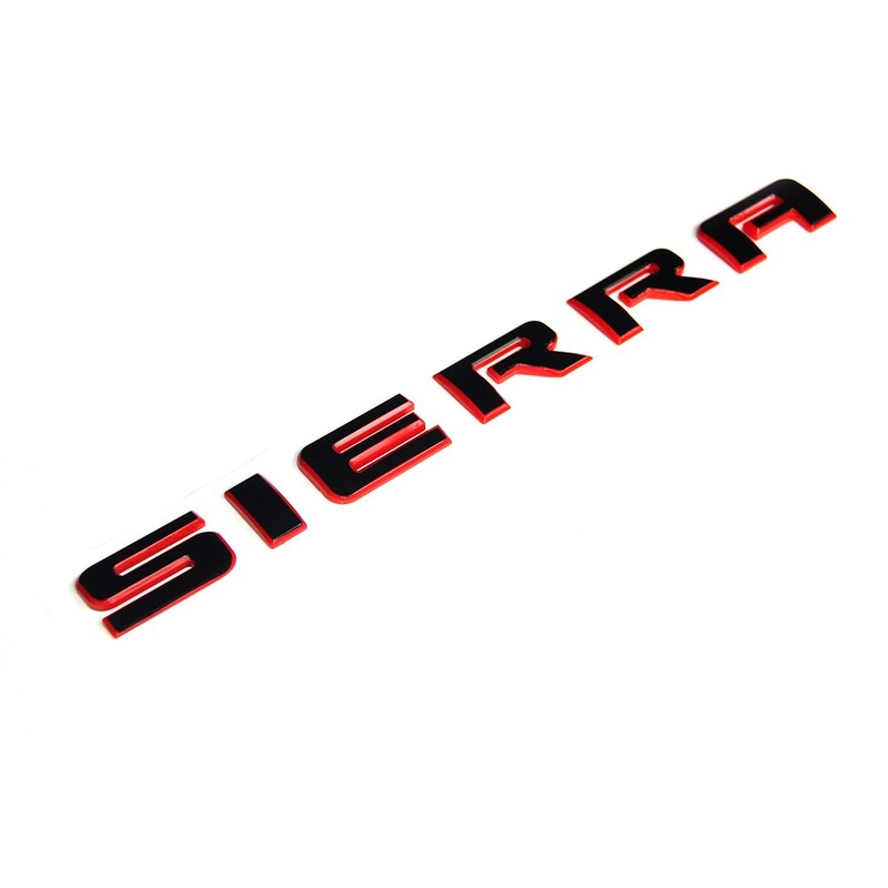 Yoaoo 2Pack OEM Sierra Red Line Emblem 3D Badges Nameplate