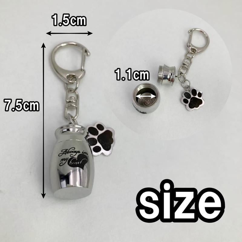 Lunali Pet Urn Mini Urn Memorial Key Chain Capsule Portable