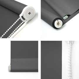 NUTRO CHILL Roller Shades for Windows, Thermal Insulated Fabric Roller Window Blinds for Home, Hotel, Club, Restaurant, Office (46" W x 68" L,Black)