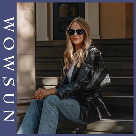 WOWSUN Polarized Sunglasses for Women Vintage Retro Round Mirrored Lens