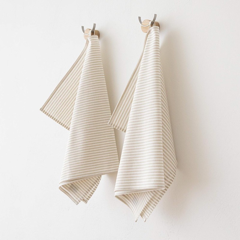 LinenMe Jazz 53% Linen 47% Cotton Tea Towels for Kitchen,