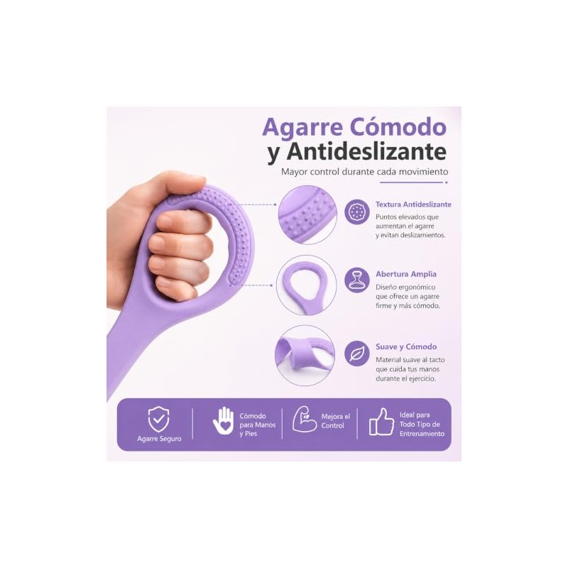 Bandas de Resistencia para Ejercicio, 3 Piezas, Yoga y Pilates