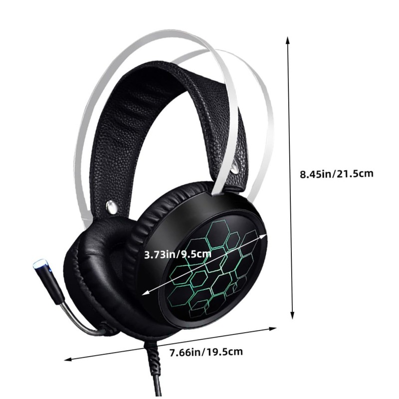 KOMBIUDA RGB Wired Gaming Headset with Mic Comfortable Over Ear