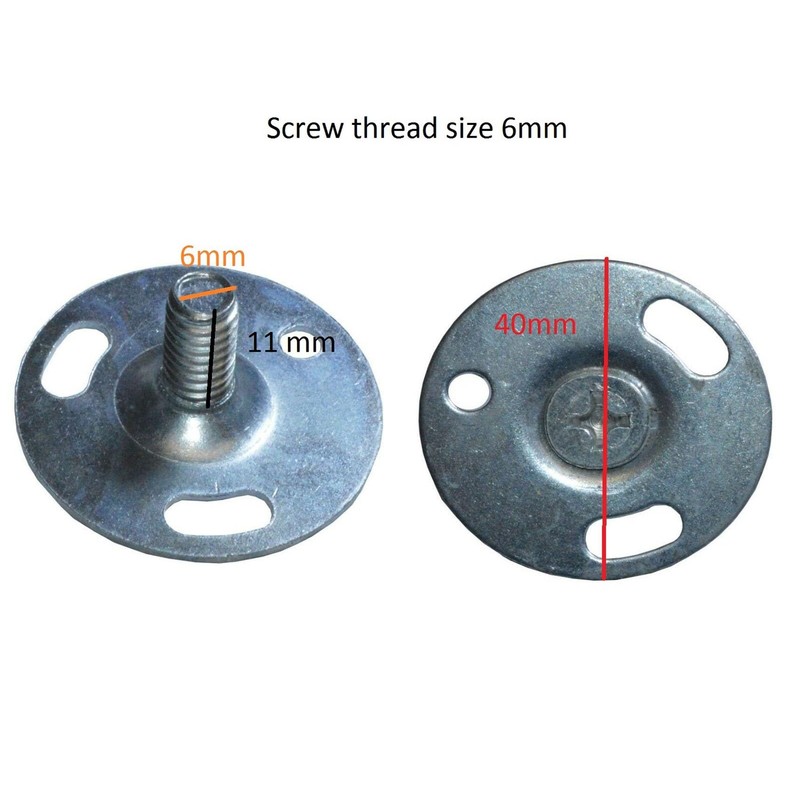 40mm Diameter Replacement Metal Screw Round Base Curtain Pole Fixing