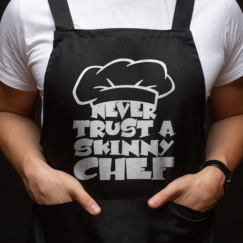 Men's Funny Never Trust A Skinny Chef Summer BBQ Cooking