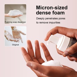 WZPB Foam Pump Bottle 2oz Travel Foaming Pump Bottles, TSA Approved, 3 Pack Mousse Foam Soap Dispenser Plastic Mini Empty Refillable Pump Containers for Shampoo, Shower Gel, Hand Soap, Facial Cleanser