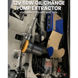 SIXIWANZI Oil Extractor Pump 12V 60W Oil Change Pump Extractor Electric Oil Extractor Pump for Oil Change Portable Oil Pump Extractor with 4 Hose Clamps for Boat, Motorcycle, Truck, RV, ATV
