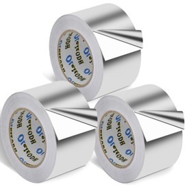 Oleitodh 3 Pack Aluminum Foil Tape Bulk 3 Inch x 55 Yards, Heavy Duty Metal Duct Tape, High Temperature Silver Tape for Sealing & Patching, HVAC, Air Ducts, Insulation Metal Repair