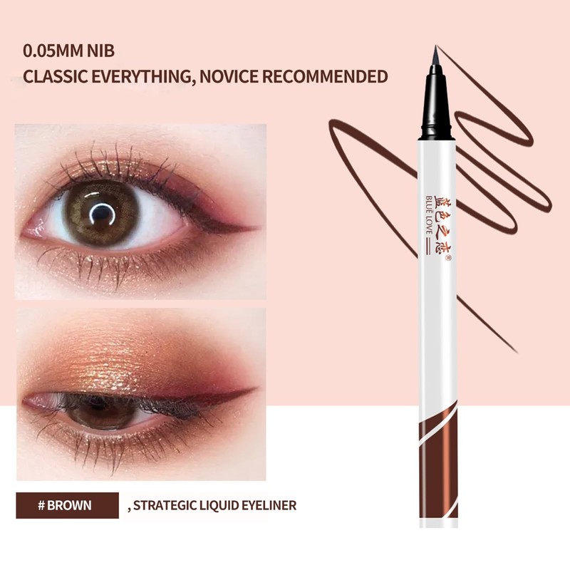 BLUE LOVE Waterproof Liquid Eyeliner Pen - Long Lasting Smudge