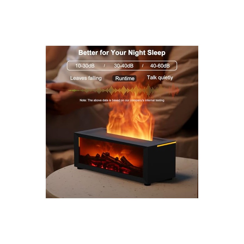 Essential Oil Diffuser, Fireplace Flame Aromatherapy Diffuser with 7 Colors