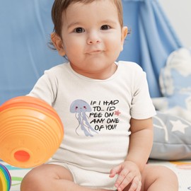 SMARTYPANTS If I Had To..I'd Pee On Anyone Of You Babygrow - Cute Funny Octopus Baby Apparel Mother's Day Father's Day Baby Shower Adorable Baby Bodysuit Comfortable Gift Present (White, 6-12 Months)