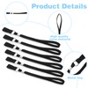 JIEYAO 6Pcs Walking Cane Wrist Strap Replacement, Black Elastic Trekking