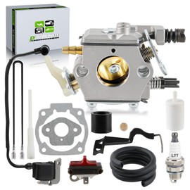 partszen 503281504 Carburetor Fuel Filter Line Spark Plug Intake Sleeve Switch Gasket Fit for Husqvarna 51 55 Chainsaw 50 55 Rancher Walbro WT-170 WT-170-1