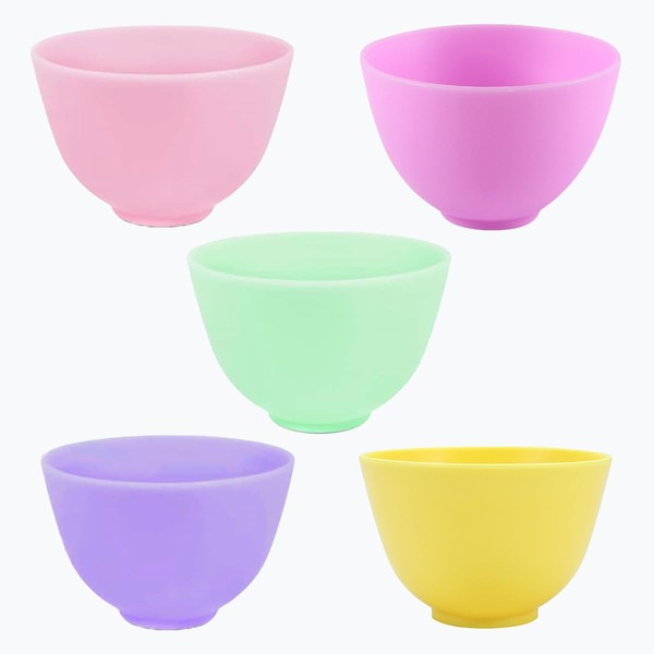Rowcay 3.3-Inch Silicone Facial Mask Mixing Bowl Set | Multi-Colored
