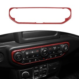 RT-TCZ for Wrangler JL Center Dash AC Switch Cover Trim Frame for Jeep Wrangler JL JLU Gladiator JT 2018-2023 Red Carbon Fiber Interior Accessories