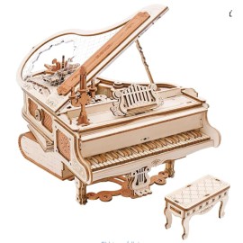 ROKR Magic Piano Music Box 3D Wooden Puzzle Mechanical Model Decor SEALED IN BOX