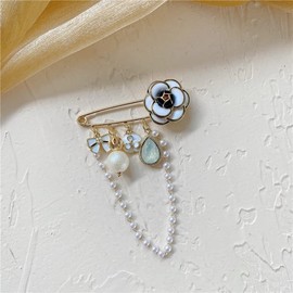 Gold Brooches and Pins for Women Charms for Socks Vintage Safety Pin Brooch Flower Pearl Brooch Pins for Socks Clothing