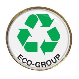 Capricornone Recycling Eco Group 27mm Round School Badge (Gold)