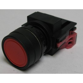 IDEC HW1B-M1F01-R 1 Normally Closed Contact, 22 MM Diameter, Assembly, Finger Safe, Flush, HW Series, MOMENTARY Operation, Non-Illuminated, Push Button, RED, Round Plastic Bezel