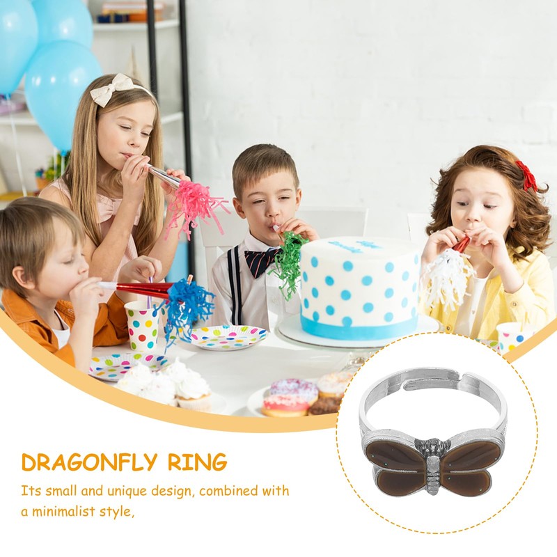 Mood Ring Kids Adjustable Ring Color Changing Mood Ring Dragonfly