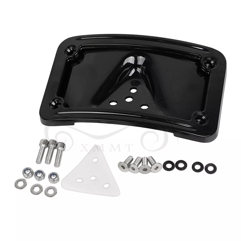 Unbranded Curved Laydown License Plate Mount Bracket w/ Frame For