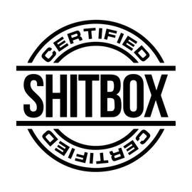WSQ Certified Shitbox Vinyl Sticker Decal - 6 Inches - Funny Waterproof Automotive Stickers Decals for Trucks Vehicles Men Window Waterbottles Bike Hardhat Accessories