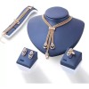 Deluxe Set Joyería Collar + Pulsera + Aretes Y Anillo