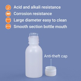 UMETASS PE Plastic Food Grade Bottles, Wide Mouth Lab Reagent Bottle, Liquid/Solid Sample Seal Sample Storage Container Chemical Bottle (Translucent, 3.4oz)