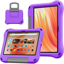 2023 Kids Case for 10" Tablet, GTYOM Lightweight Shockproof Kids Friendly Case with Handle Stand, Fit for LG Sony 10 inch Tablets, Purple