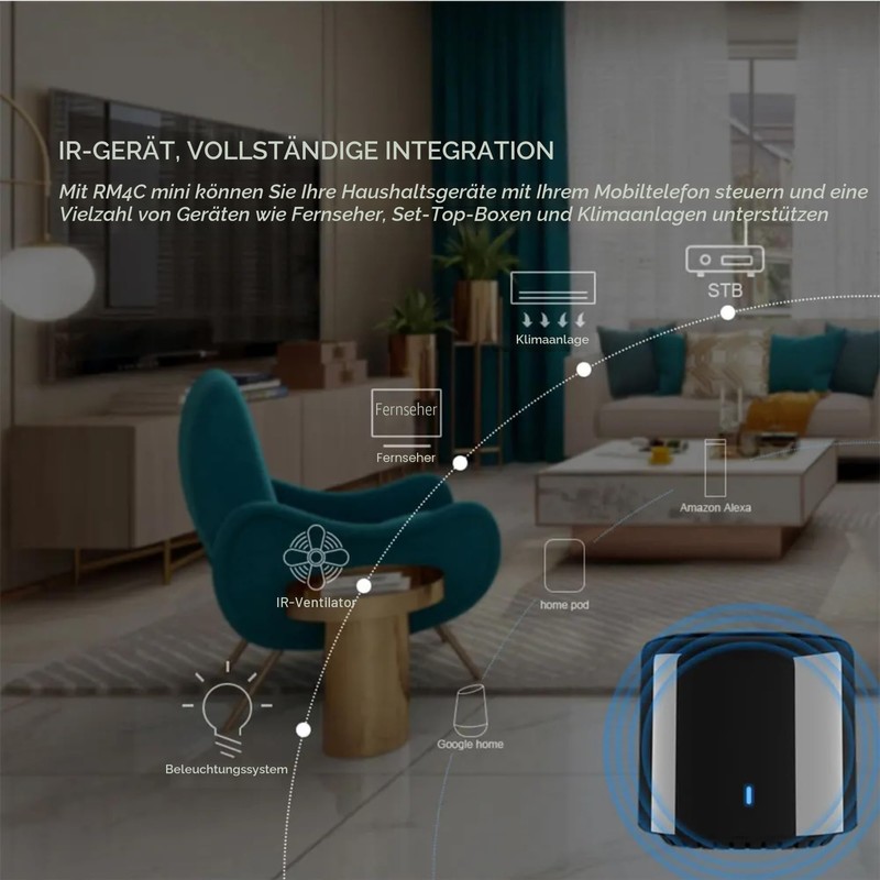 RM4C Mini Wi-Fi IR Blaster Universal Intelligent Remote Control Voice