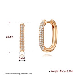 WSKFLY 14K Gold Plated Cubic Zirconia Hoop Earrings,Three Row Diamon | Arrows | Double Row of Diamonds Huggie Earrings for Women, general, Cubic Zirconia, Cubic Zirconia