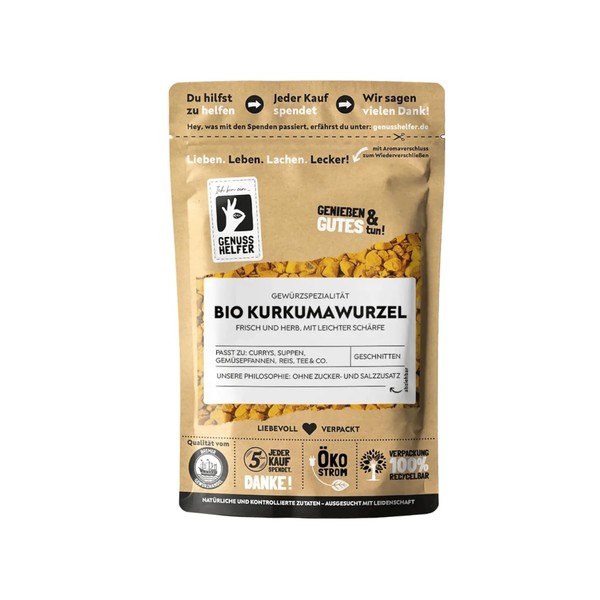 Bremer Gewürzhandel Turmeric Root Organic, Cut, Ideal for Turmeric, Spice
