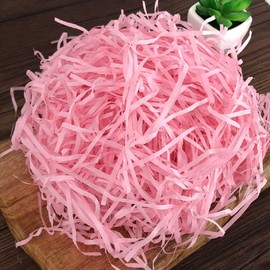 Ankelesz Easter Crinkle Cut Paper Shred for Packing Filler Gift Wrap Basket Filler Colored Paper (Pink)