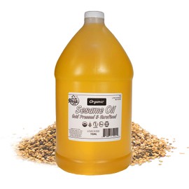 De La Rosa Organic Sesame Oil, Cold Pressed & Unrefined, Vegan, Kosher, Non-GMO & Gluten Free, Great for Salad Dressings, Marinades & More | 1 Gallon (Pack of 1)