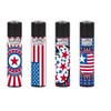 Clipper Lighters National Stars (4 Pack) Red,White, Blue