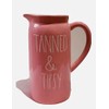 Tanned & Tipsy Pink Ceramic Pitcher 9"
